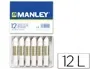 Manley Estuche Ceras 12 Unidades 60 mm Color Blanco