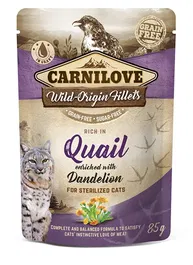 Carnilove Pouch Esterilizado para Gatos Sabor Codorniz 24 Unidades x 85 gr