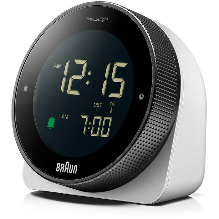 Braun BC 24 W DCF Funkwecker - Reloj Despertador Digital de Radio Blanco