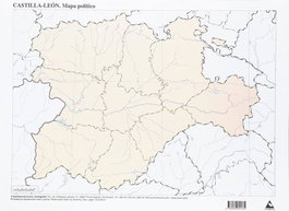 CUMIO Paquete de 50 Mapas Mudos Políticos de Castilla-León