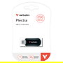 Verbatim Plectra Black Flash Drive USB-C 3.2 Gen 1 256 GB, Negro, Sin Tapa, 100 MB/s Lectura, 25 MB/s Escritura, Compatible con Windows y Mac, Referencia 30226