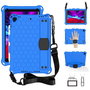 eSTUFF Funda Protectora HONEYCOMB EVA Antigolpes para Apple iPad Air 10.5, iPad Pro 10.5, iPad 10.2 con Asa, Soporte y Correa de Hombro, Azul
