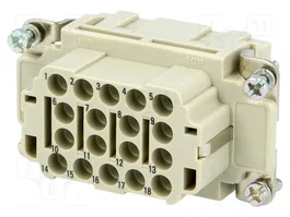 HARTING Han® EE Plantilla de contacto hembra 18 posiciones
