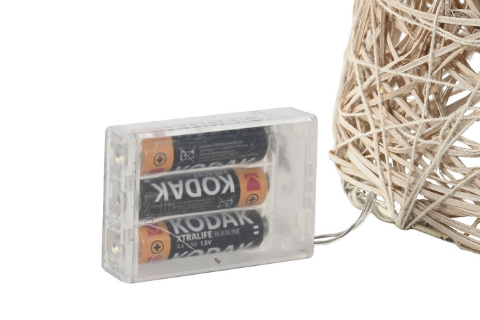 DKD Home Decor Cono Navidad Alpina Ratan LED Crema 20 x 80 x 20 cm Set 3 (2 Unidades)