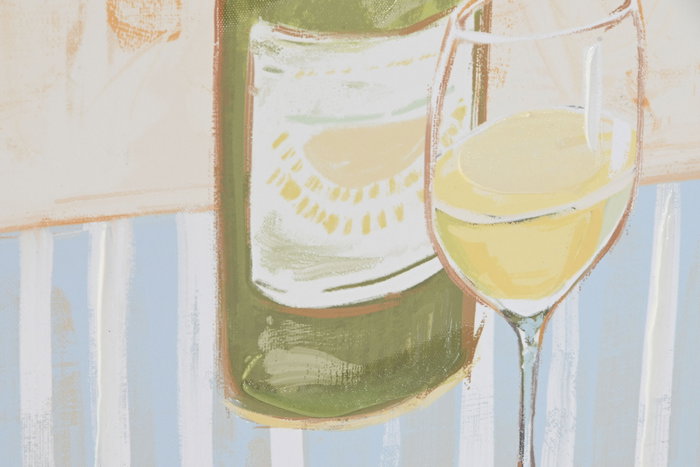 DKD Home Decor Cuadro Mediterraneo Azul Amarillo Limones Ostras Lienzo PS 4 x 80 x 60 cm (4 Unidades)