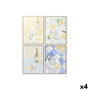 DKD Home Decor Cuadro Lienzo Limones y Ostras 3D (4 Piezas)