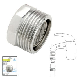 SATURNIA Atomizador Adaptador Hembra M22 x 3/4 Pulgadas Cromado