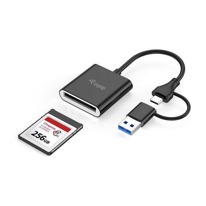 Equip Lector de tarjetas USB 3.2 externo doble conexión USB-A y USB-C CF 10 Gbps