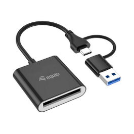 Equip Lector de tarjetas USB 3.2 externo doble conexión USB-A y USB-C CF 10 Gbps