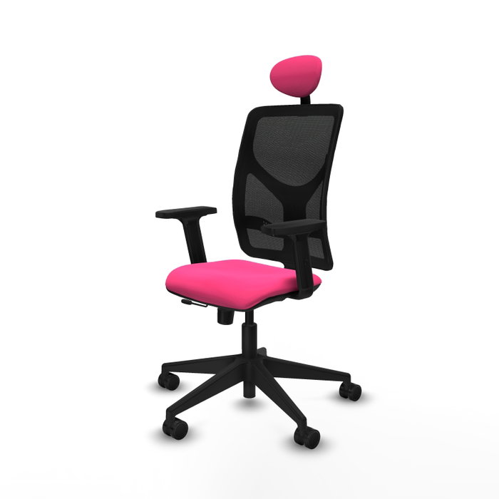 PIQUERAS Y CRESPO Silla de oficina Motilla Rosa y Negro
