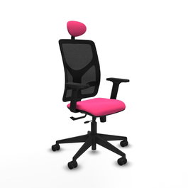PIQUERAS Y CRESPO Silla de oficina Motilla Rosa y Negro