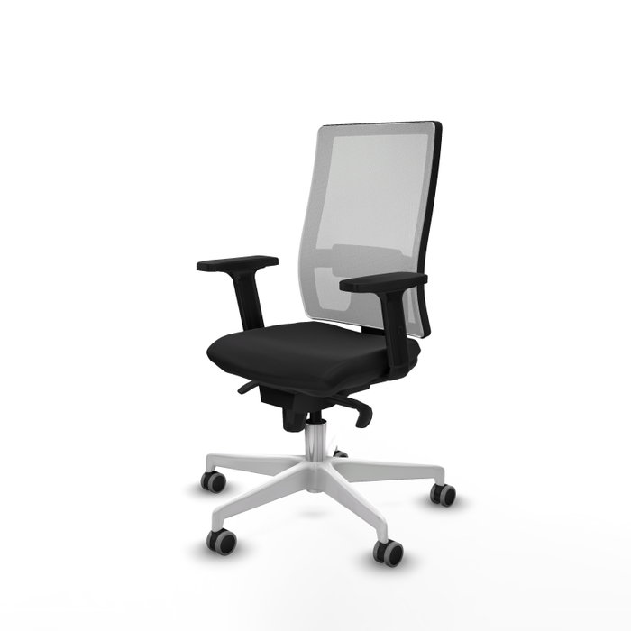 PIQUERAS Y CRESPO Silla de oficina Horna con mecanismo Sincro, Negro y Blanco