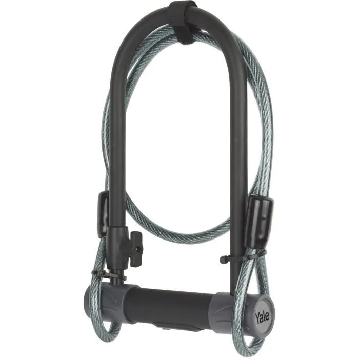 Yale Cerradura de Seguridad U Secure Silver + Cable para Bicicleta ATV 230 x 115 x 13 mm