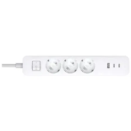 Xiaomi Regleta 20W Power Strip XMCXB01EU con 3 Tomas, 1 USB-A, 2 USB-C, Carga Rápida 20W, Cable 1.4m Blanca