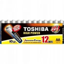 Toshiba R03ATPACK12 Pack 12 Pilas AAA LR03 Alcalinas High Power 1.5V