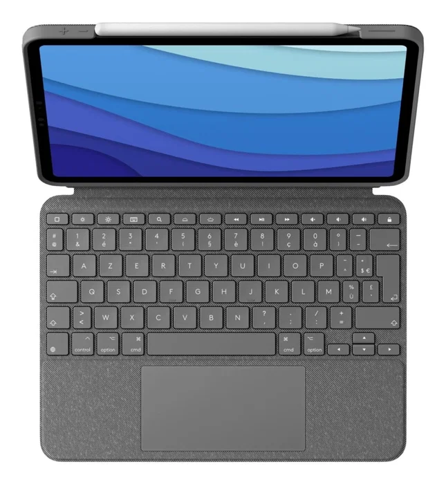 Logitech Teclado para Móvil AZERTY Francés con Trackpad Gris Logitech Teclado para Móvil AZERTY Francés con Trackpad Gris