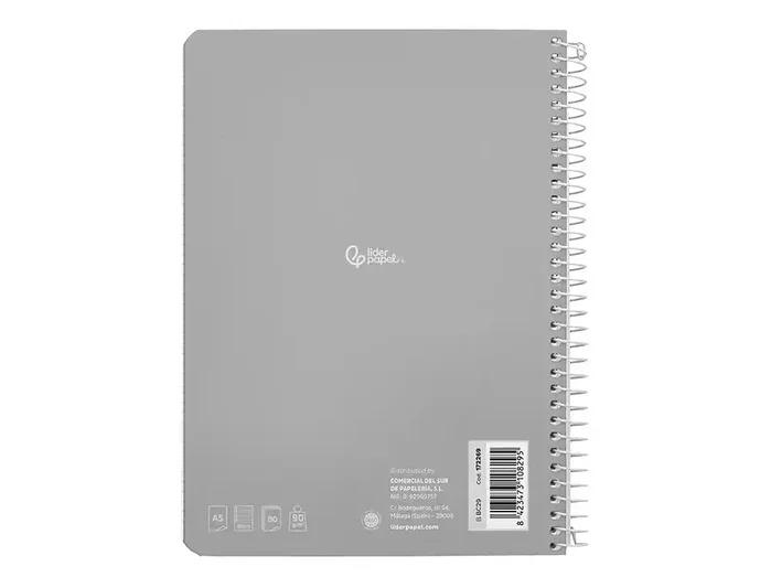 Liderpapel Cuaderno espiral A5 Witty tapa dura 80h 90gr rayado horizontal 8mm con margen colores surtidos