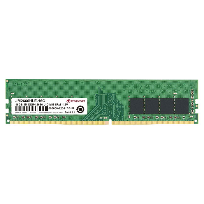 Transcend JM2666HLE-16G Memoria RAM DDR4 de 16GB, 2666MHz, CL19, para PC/Servidor, 288-pin DIMM
