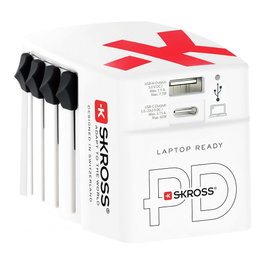 SKROSS World USB Charger A/C 65PD con cable USB-C, Blanco