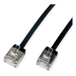 ROLINE 21.15.4564 Cable de Red Patch Cat.6A (Class EA) 1.5 m U/FTP (STP) RJ-45 Slim, LSOH, Conectores Extracortos, Negro