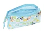 Safta Bolso Escolar Portatodo Triple Bluey Ready 120x220x30 mm, Estuche con 3 Cremalleras