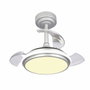 Cristalrecord Antila mini xs Ventilador de techo LED plata con aspas retráctiles