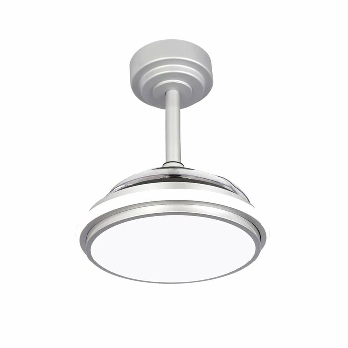 Cristalrecord Antila mini xs Ventilador de techo LED plata con aspas retráctiles