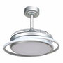 Cristalrecord Antila mini xs Ventilador de techo LED plata con aspas retráctiles