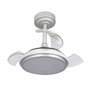 Cristalrecord Antila mini xs Ventilador de techo LED plata con aspas retráctiles