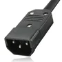 Phasak Regleta 19 pulgadas de 8 tomas Schuko con interruptor y conexión C14, 2 m, Negro/Rojo