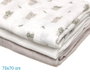 KioKids Set de 3 Muselinas de Bambú 70x70 cm - Gris, Blanco y Ratoncitos