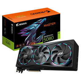 Gigabyte RTX 5080 16GB GDDR7 Aorus Master GV-N5080AORUS M-16GD Tarjeta Gráfica con 3 Ventiladores WINDFORCE 3X