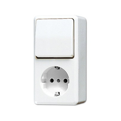 Jung 676 A WW AP-Wechselschalter mit Schuko Jung 676 A WW AP-Wechselschalter mit Schuko