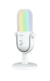 Razer Seiren V3 Chroma - Micrófono para Streaming, USB, RGB, Blanco / RZ19-05060200-R3M1