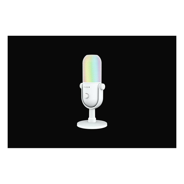 Razer Seiren V3 Chroma - Micrófono para Streaming, USB, RGB, Blanco / RZ19-05060200-R3M1