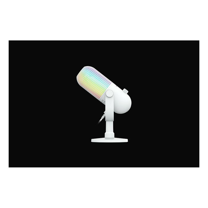 Razer Seiren V3 Chroma - Micrófono para Streaming, USB, RGB, Blanco / RZ19-05060200-R3M1
