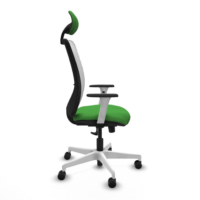 PIQUERAS Y CRESPO Silla de oficina Zulema con mecanismo Sincro, Tela Verde y Malla Blanca PIQUERAS Y CRESPO Silla de oficina Zulema con mecanismo Sincro, Tela Verde y Malla Blanca