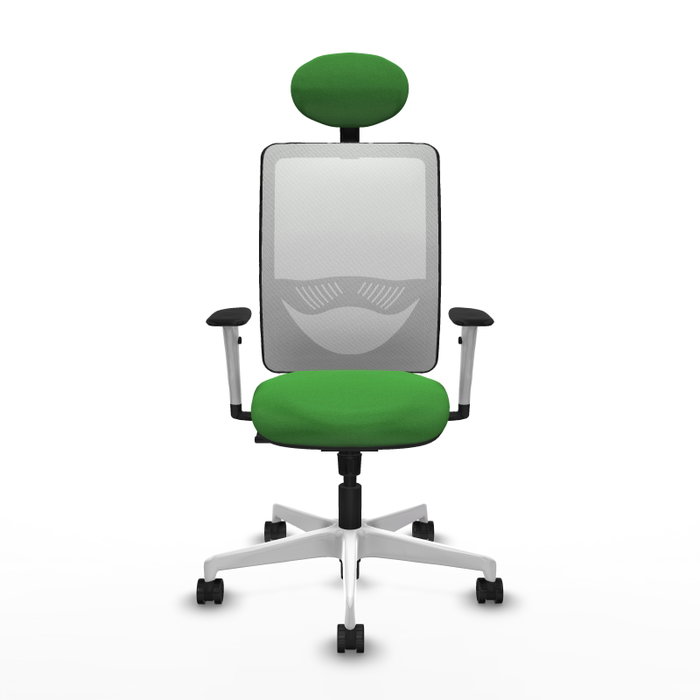 PIQUERAS Y CRESPO Silla de oficina Zulema con mecanismo Sincro, Tela Verde y Malla Blanca PIQUERAS Y CRESPO Silla de oficina Zulema con mecanismo Sincro, Tela Verde y Malla Blanca