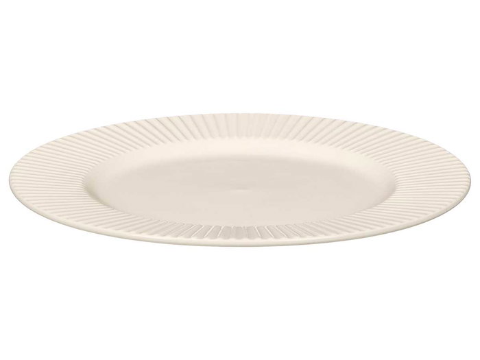 VESSIA Plato llano de porcelana relieve rayas 27cm Blanco VESSIA Plato llano de porcelana relieve rayas 27cm Blanco