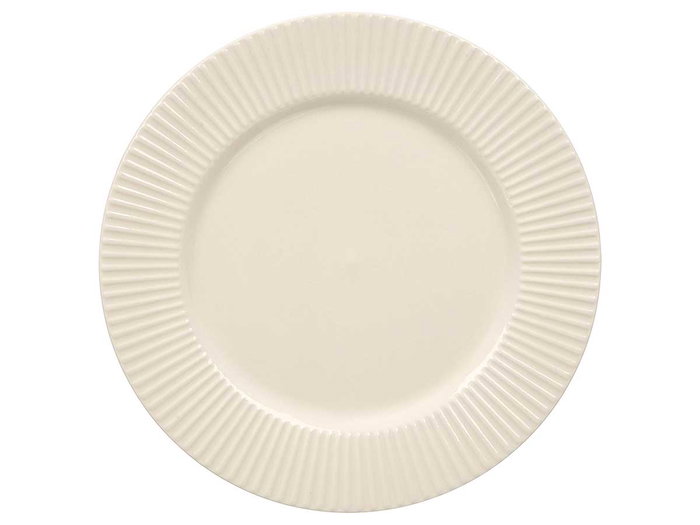 VESSIA Plato llano de porcelana relieve rayas 27cm Blanco VESSIA Plato llano de porcelana relieve rayas 27cm Blanco