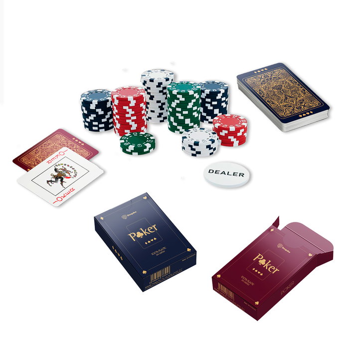 DEQUBE Set de 300 Fichas de Póker en Maletín