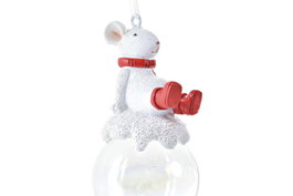 DKD Home Decor Decoración Colgante Navidad Moderna Rojo Blanco Resina Cristal 3.5 x 7.5 x 4 cm (12 Unidades)