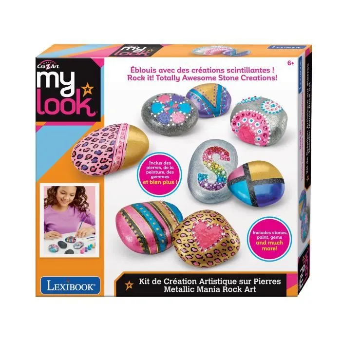 LEXIBOOK Kit de arte en piedra con efecto metálico LEX3380743110271