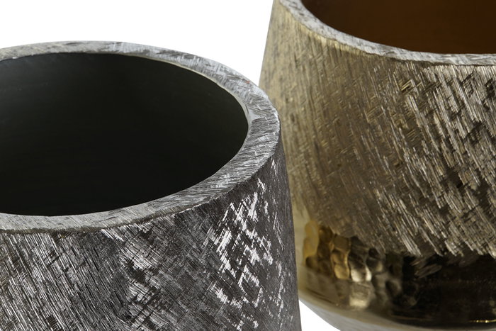 DKD Home Decor Centro de Mesa de Aluminio Annete Raspado Surtido de 2 Unidades