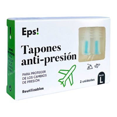 Eps! Tapón Antipresión Talla L, Protección Auditiva Reutilizable, 2 Unidades