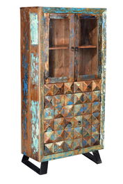 Giner Y Colomer Vitrina Madera Reciclada Multicolor 180x90x40 cm