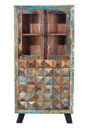 Giner Y Colomer Vitrina Madera Reciclada Multicolor 180x90x40 cm