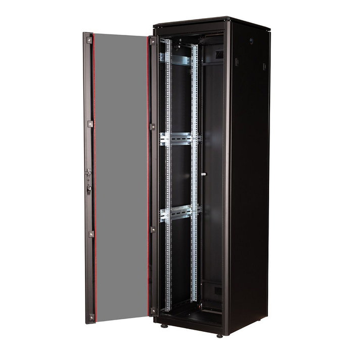 ROLINE 26.21.0231 Rack de red 19 pulgadas 42U, bastidor independiente 600x600 mm, puertas de vidrio, 600 kg capacidad, negro