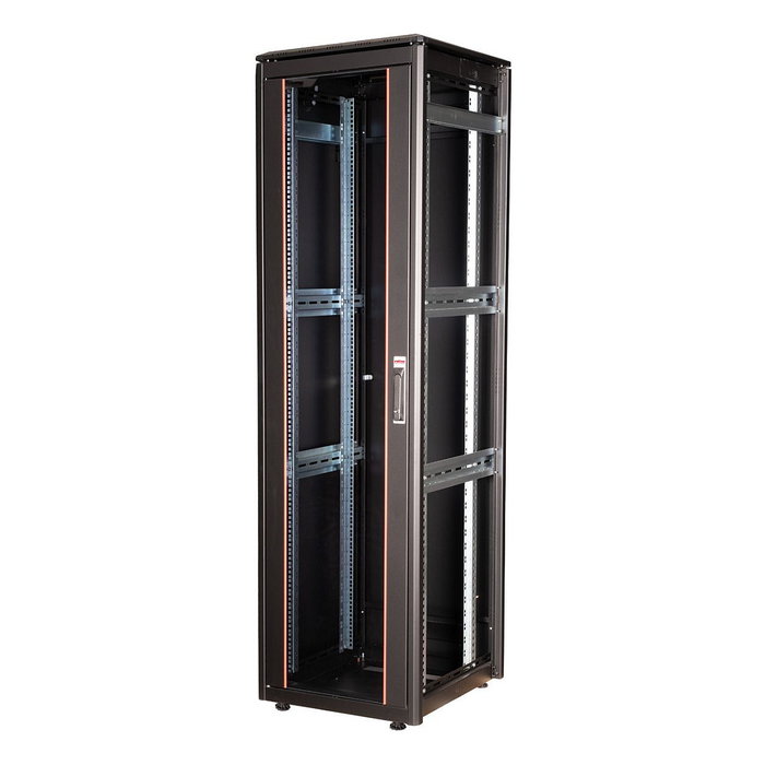 ROLINE 26.21.0231 Rack de red 19 pulgadas 42U, bastidor independiente 600x600 mm, puertas de vidrio, 600 kg capacidad, negro
