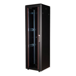 ROLINE 26.21.0231 Rack de red 19 pulgadas 42U, bastidor independiente 600x600 mm, puertas de vidrio, 600 kg capacidad, negro